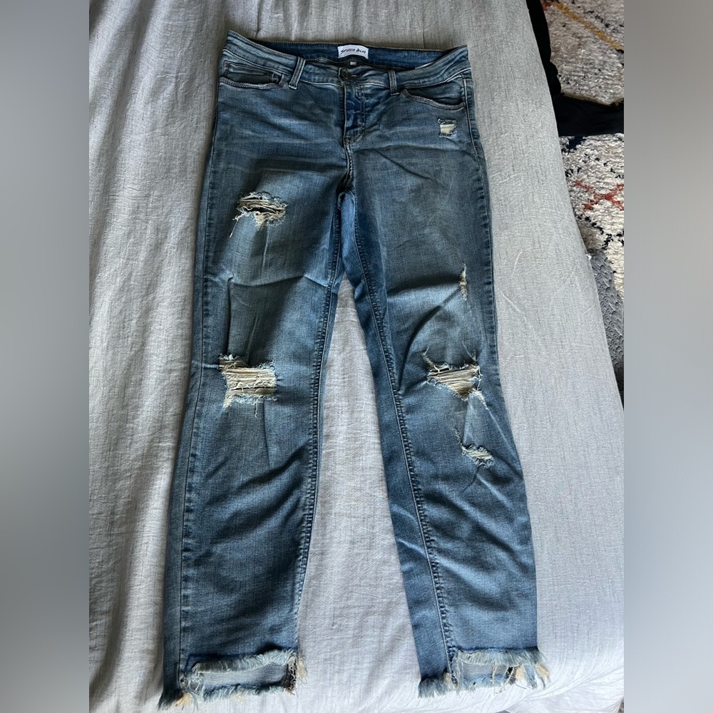 Studio Blue Distressed Ankle Jean